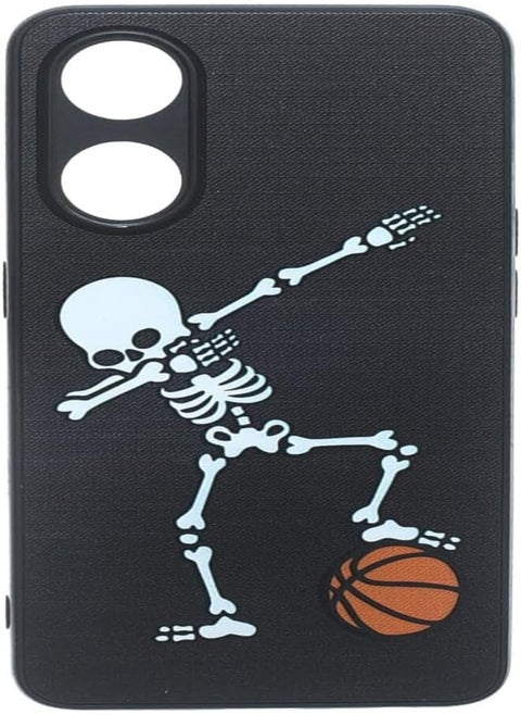 Boter. Plastic 3D Shockproof Back Case Designed With Raised Edge To Protect Camera lens Sporting Skeleton Printed Suitable For OPPO RENO 8T 4G - Multi Color