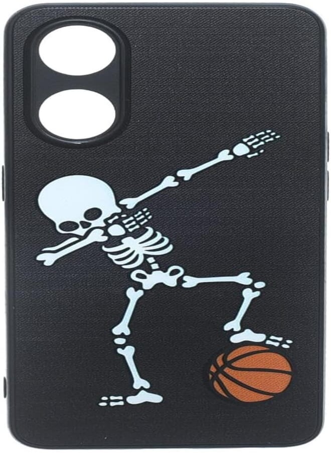 Boter - Boter. Plastic 3D Shockproof Back Case Designed With Raised Edge To Protect Camera lens Sporting Skeleton Printed Suitable For OPPO RENO 8T 4G - Multi Color - Image 1