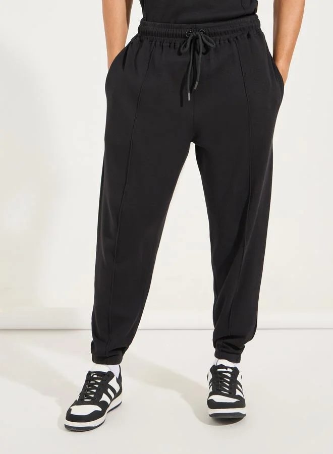 Styli Waffle Knit Oversized T-Shirt & Pintuck Detail Joggers Co-Ords