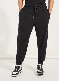 Styli Waffle Knit Oversized T-Shirt & Pintuck Detail Joggers Co-Ords  - Image 5