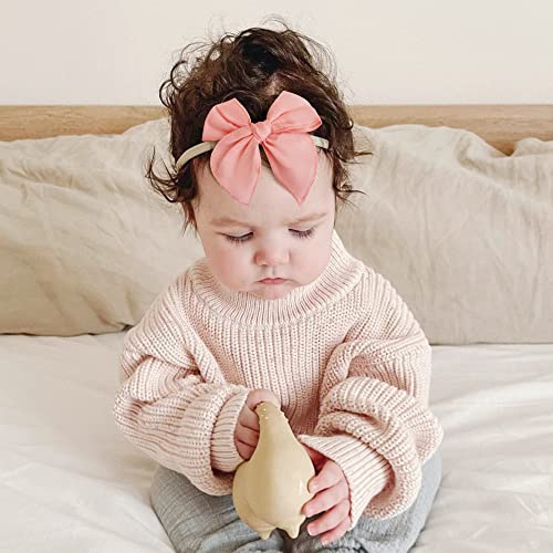 Niceye Baby Girl Bows and Headbands, Stretchy Nylon Hairbands Hair Bows for Newborns, Infants, Toddlers - Handmade Baby Hair Accessories for Girls - Image 3