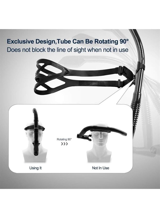 LAMAY Rotate Function Swim Snorkel Front Lap Comfortable Mouthpiece Snorkeling Gear for Adults for Pool Open Water Swimming Swimmer Training Diving Snorkeling Snorkle (BLACK) - Image 2
