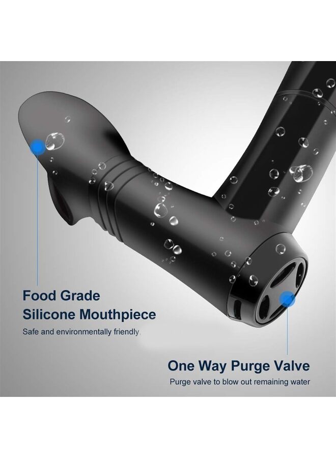 LAMAY Rotate Function Swim Snorkel Front Lap Comfortable Mouthpiece Snorkeling Gear for Adults for Pool Open Water Swimming Swimmer Training Diving Snorkeling Snorkle (BLACK) - Image 4