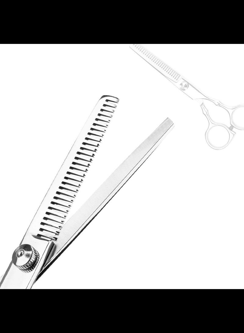 Generic 8Pcs Hair Cutting Scissors Professional Home Haircutting Barber/Salon Thinning Shears Kit with Comb and Case for Men/Women (Sliver)  - Image 3