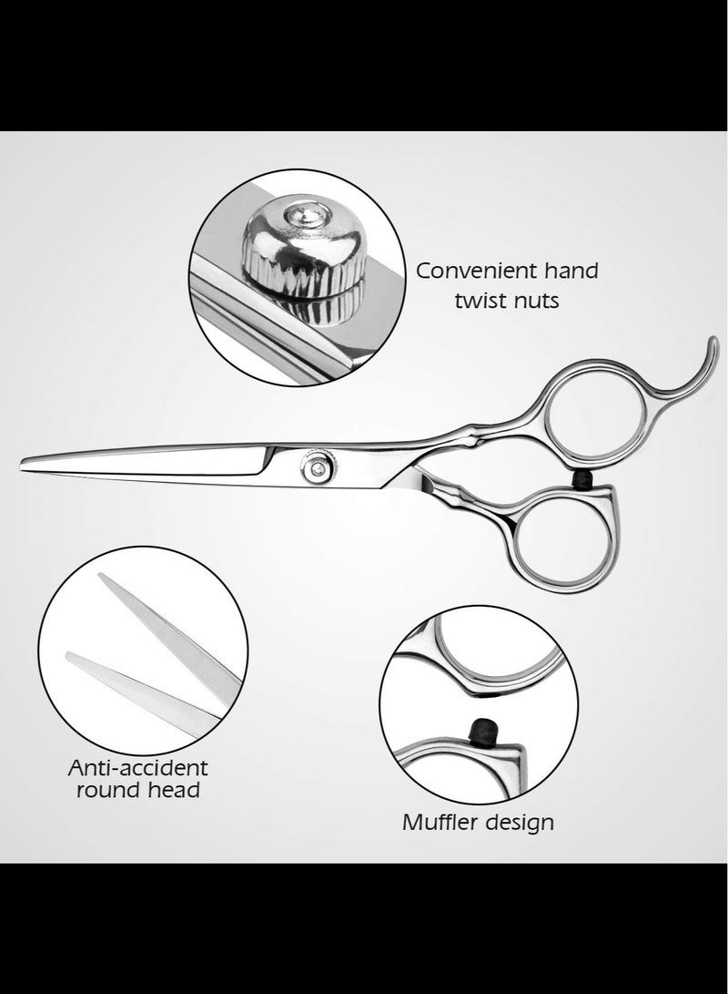 Generic 8Pcs Hair Cutting Scissors Professional Home Haircutting Barber/Salon Thinning Shears Kit with Comb and Case for Men/Women (Sliver)  - Image 2
