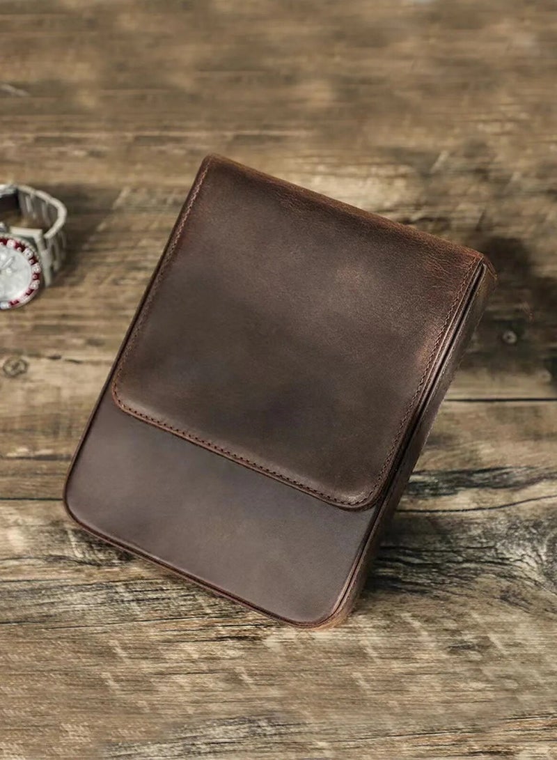 general CONTACT'S FAMILY Handmade Fountain Pen Case Leather For Men Women Holder Pen Pouch Retro Pen Box Organizer Boys Girls School - Image 4