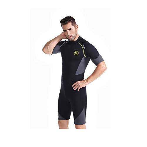 ZCCO Men's Wetsuits 1.5mm Premium Neoprene Back Zip Shorty Dive Skin for Spearfishing,Snorkeling, Surfing,Canoeing,Scuba Diving Suits(L) - Image 5