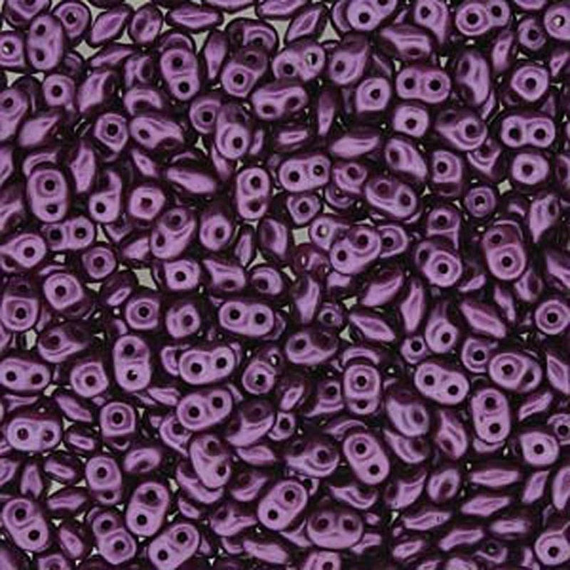 SuperDuo Matubo SuperDuo Beads 2.5x5mm-Pastel Bordeaux-22.5 Gram Tube - Image 4