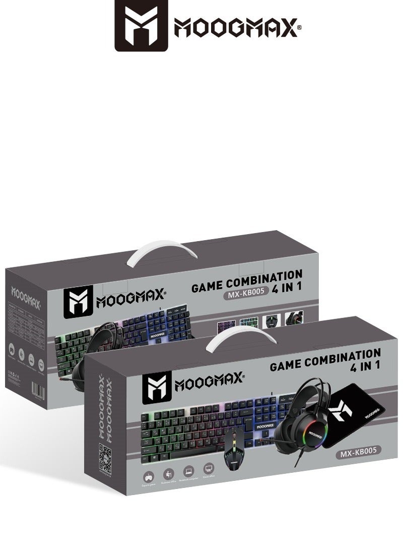 MOOGMAX 4 in 1 Gaming Kit Illuminated Gaming Keyboard Gaming Mouse with Adjustable DPI Settings Wired Gaming Headset with Surround Sound and Clear Mic Soft and Strong Mouse Pad Black for PC Gaming Gift - Image 5