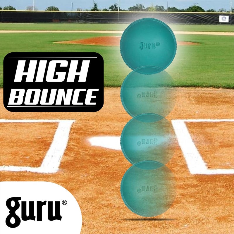 guru طقم كرات الكريكيت - كرات كريكيت مطاطية 85 جرام (عبوة من 10، متعددة الألوان) - Image 5