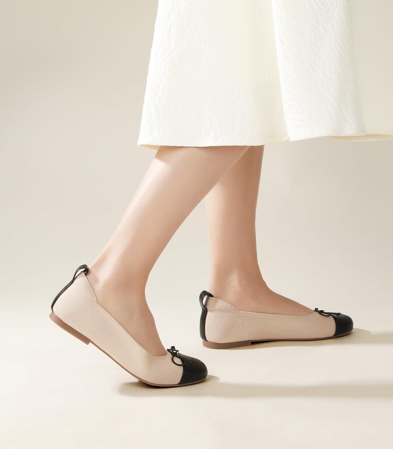 Ankis Ballet Flats Shoes for Women, Round Toe Casual Comfortable Flats for Women Dressy and Daily Work Beige - Image 2