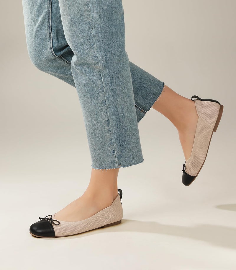 Ankis Ballet Flats Shoes for Women, Round Toe Casual Comfortable Flats for Women Dressy and Daily Work Beige - Image 3