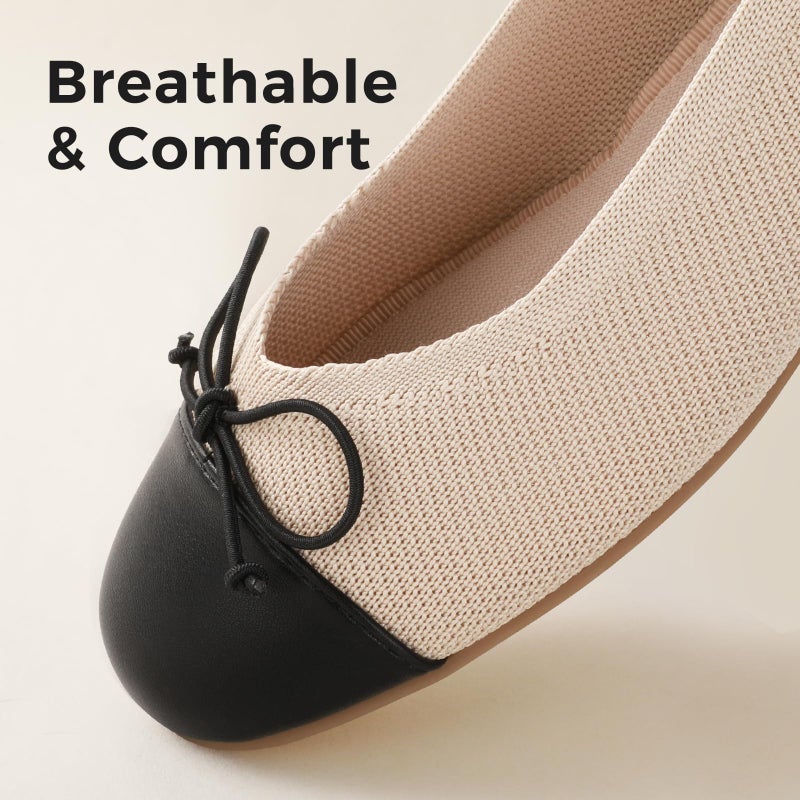 Ankis Ballet Flats Shoes for Women, Round Toe Casual Comfortable Flats for Women Dressy and Daily Work Beige - Image 5