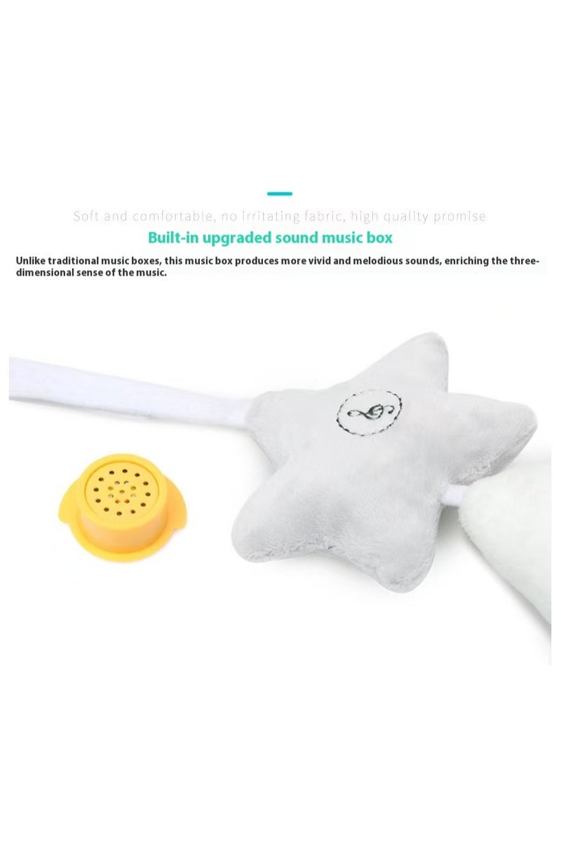 bbsky White Five-Pointed Star Music Wind Chime Pendant Baby Stroller Hanging Bed Baby Plush Toy - Image 4