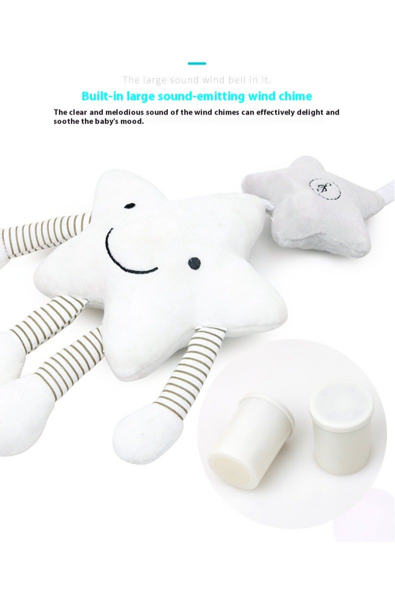 bbsky White Five-Pointed Star Music Wind Chime Pendant Baby Stroller Hanging Bed Baby Plush Toy - Image 5