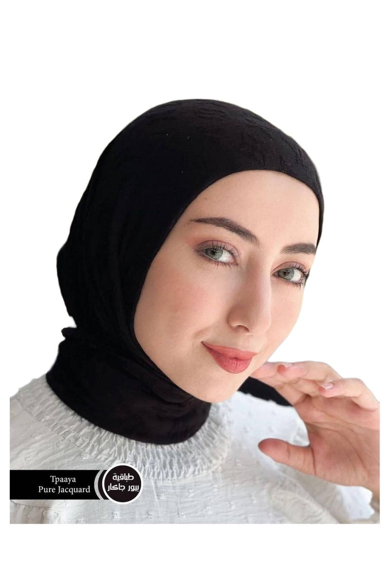 طرحة جاكار فاخر بك إطلالة جذابة ومميزة لون اسود لأناقة لا مثيل لها