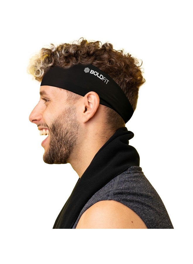 بولد فيت عصابة رأس عريضة من الليكرا من Boldfit عصابة شعر للنساء والرجال عصابة رأس للصالة الرياضية إكسسوارات الصالة الرياضية للرجال والنساء عصابة اللياقة البدنية إكسسوارات الشعر عصابة شعر عصابة لياقة بدنية أنيقة غطاء رأس للصالة الرياضية عصابة رياضية - أسود - Image 1
