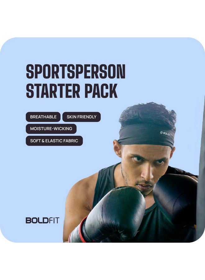 بولد فيت عصابة رأس عريضة من الليكرا من Boldfit عصابة شعر للنساء والرجال عصابة رأس للصالة الرياضية إكسسوارات الصالة الرياضية للرجال والنساء عصابة اللياقة البدنية إكسسوارات الشعر عصابة شعر عصابة لياقة بدنية أنيقة غطاء رأس للصالة الرياضية عصابة رياضية - أسود - Image 3