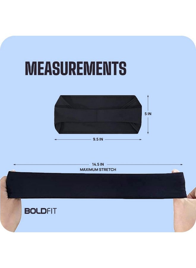 بولد فيت عصابة رأس عريضة من الليكرا من Boldfit عصابة شعر للنساء والرجال عصابة رأس للصالة الرياضية إكسسوارات الصالة الرياضية للرجال والنساء عصابة اللياقة البدنية إكسسوارات الشعر عصابة شعر عصابة لياقة بدنية أنيقة غطاء رأس للصالة الرياضية عصابة رياضية - أسود - Image 5