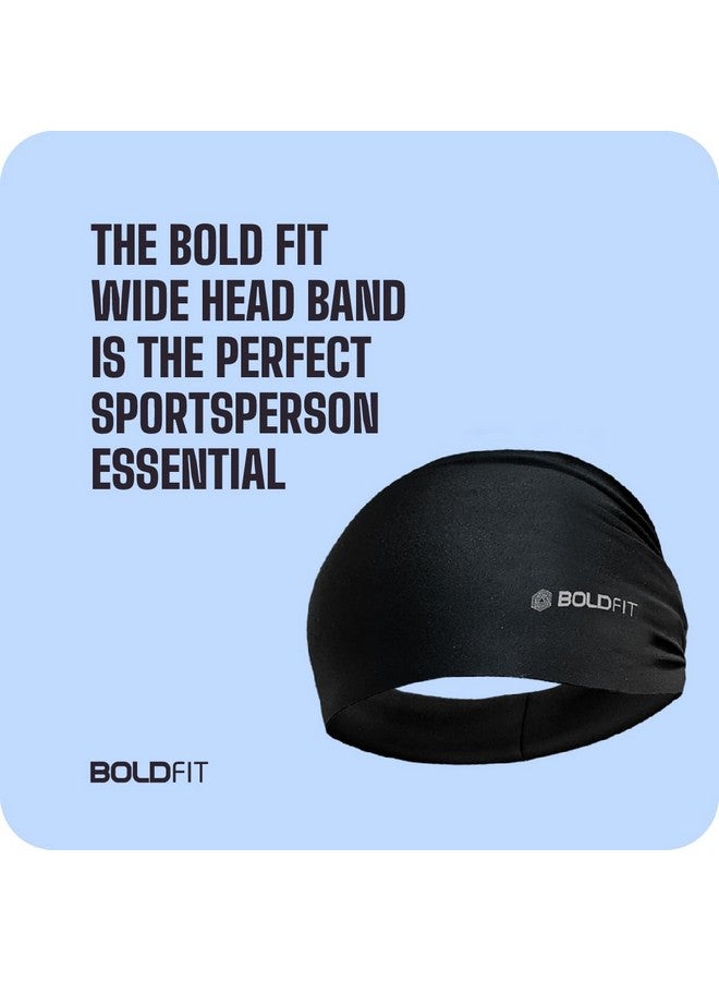 بولد فيت عصابة رأس عريضة من الليكرا من Boldfit عصابة شعر للنساء والرجال عصابة رأس للصالة الرياضية إكسسوارات الصالة الرياضية للرجال والنساء عصابة اللياقة البدنية إكسسوارات الشعر عصابة شعر عصابة لياقة بدنية أنيقة غطاء رأس للصالة الرياضية عصابة رياضية - أسود - Image 2