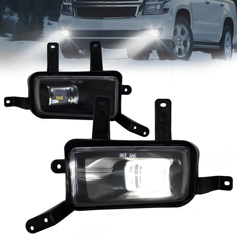 SINYATO INDUST مجموعة مصابيح الضباب LED من SINYATO INDUST لسيارات شيفروليه تاهو، سوبربان، وجي إم سي يوكون (2015-2020) - معتمدة من DOT - زوج واحد - Image 1