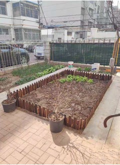 ماركة غير محددة ألواح حواف سياج الحديقة الخشبية المتشابكة من FFD - حاجز سرير زهور مطهر للمناظر الطبيعية وحدود الحديقة"  - Image 5