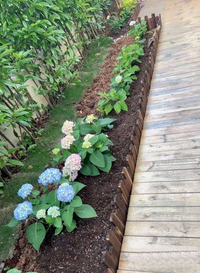 ألواح حواف سياج الحديقة الخشبية المتشابكة من FFD - حاجز سرير زهور مطهر للمناظر الطبيعية وحدود الحديقة" - Image 4