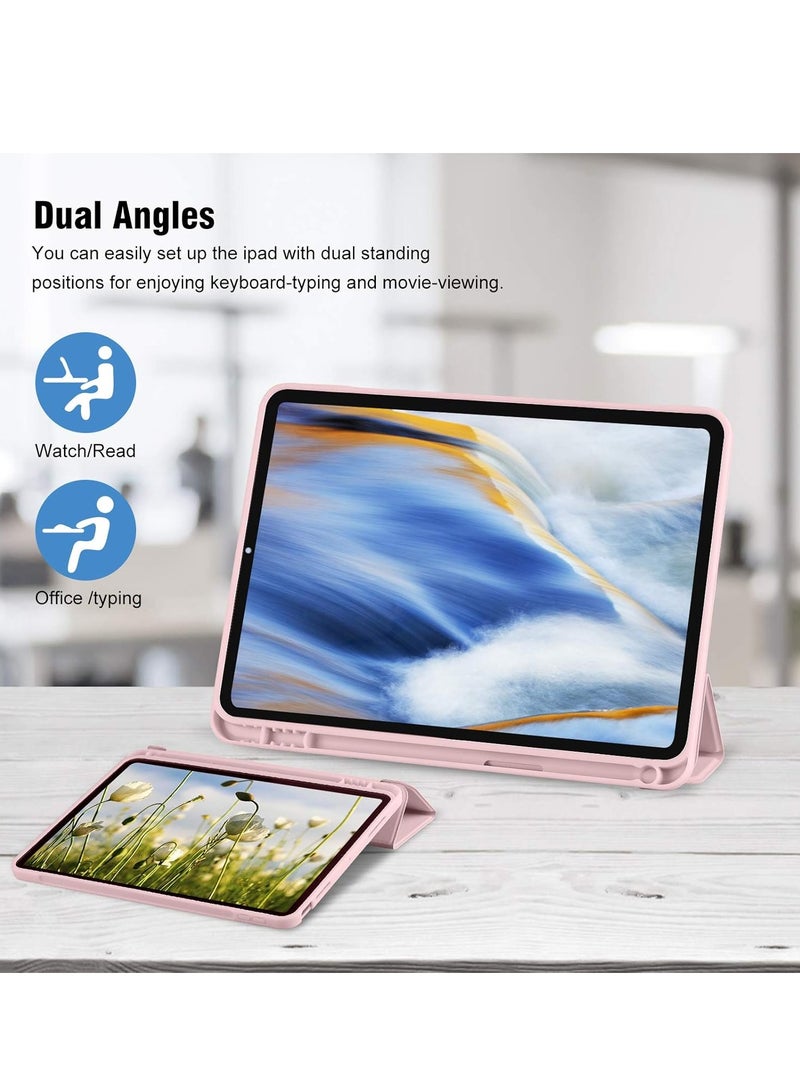 ELTRAZONE iPad 10th Generation Case 2022 with Pencil Holder, 10.9 Inch Soft TPU Back Protective Smart Case with Auto Wake/Sleep, Trifold Stand - Pink - Image 4