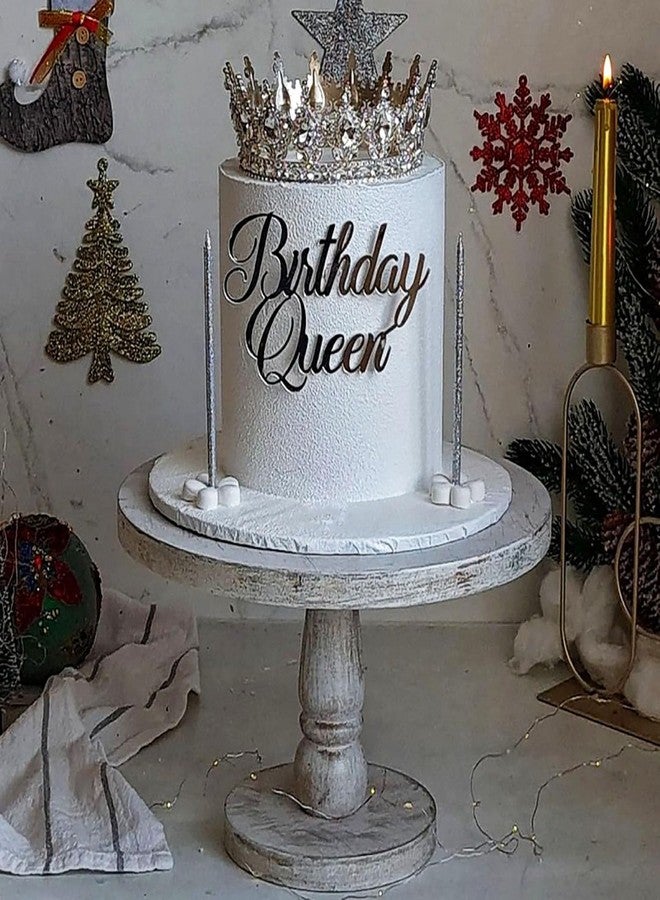 RAUMAXE Birthday Queen Cake Topper, Acrylic Silver Queen Birthday Cake Side Decoration for Women Girls Birthday Cake Charm Valentine's Day Mother's Day Cake Decoration (BIRTHDAY QUEEN SILVER3) - Image 4