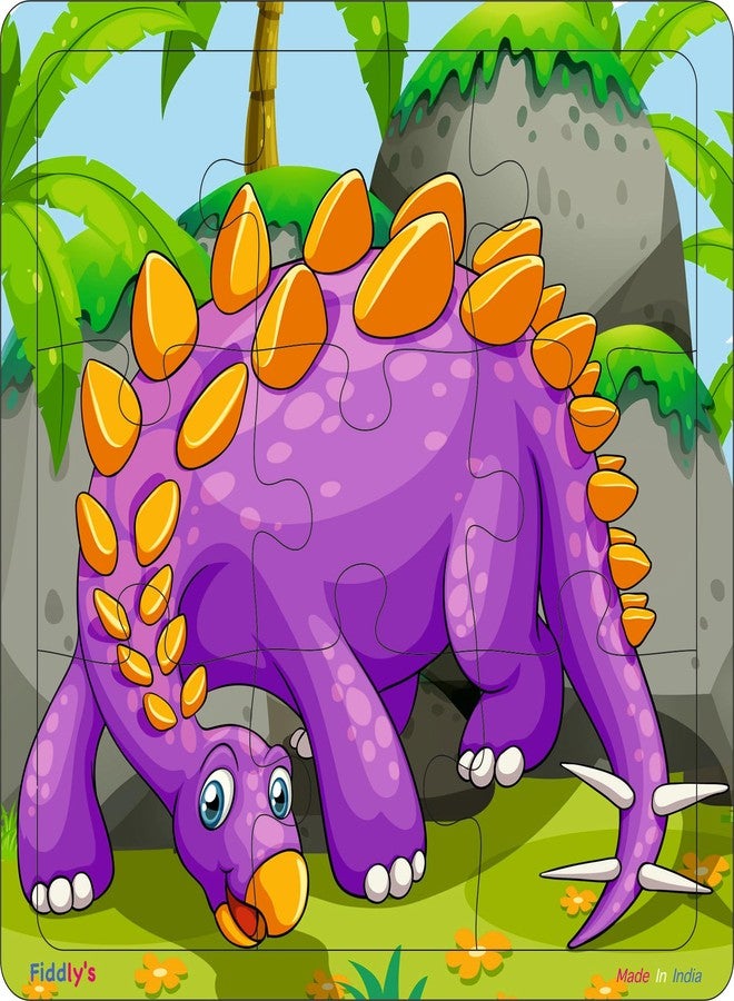 Fiddlys Wooden Jigsaw Puzzles for Kids & Children – 9 Pieces Each, Pack of 3|Double Layered Front & Back Print| Educational Toy for Boys & Girls Age 2 3 4 5 6 Year Old (Dinos Pack of 3) - Image 5
