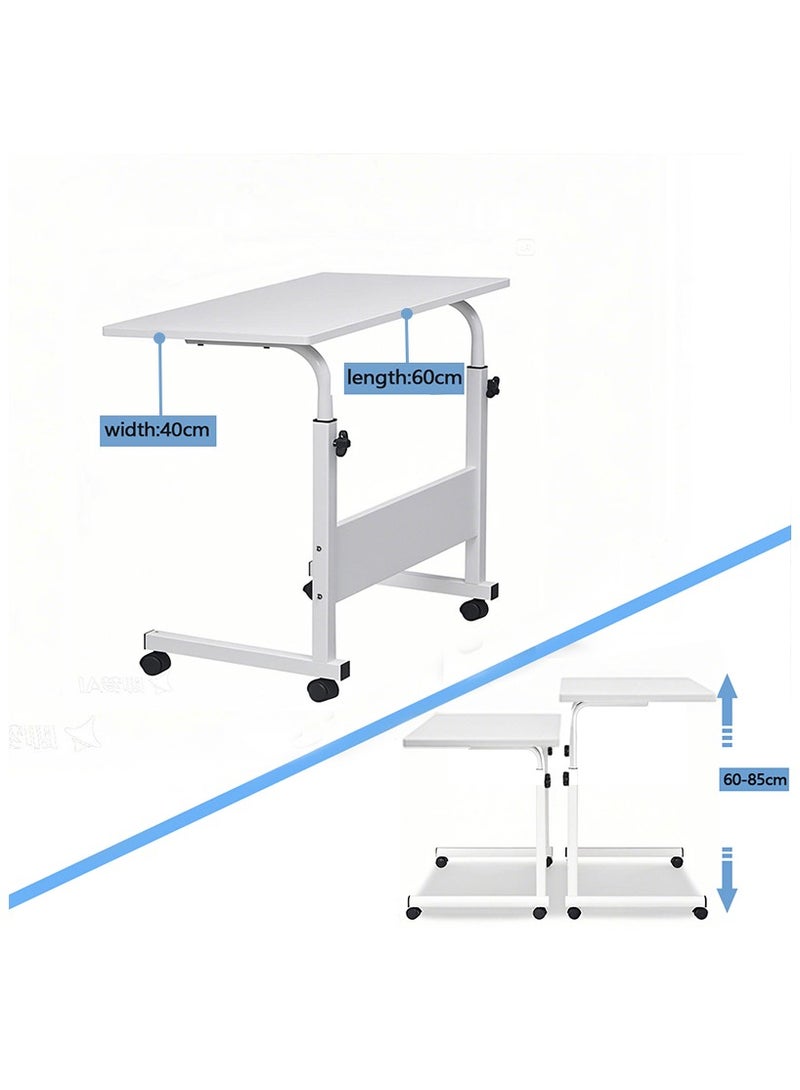Yolu Adjustable Home Office Desk,Portable Bedside Laptop Table, Height-Adjustable Study Computer Desk for Small Spaces, Movable Sofa Side Table on Wheels - Image 2