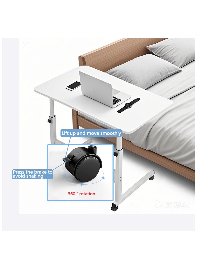 Yolu Adjustable Home Office Desk,Portable Bedside Laptop Table, Height-Adjustable Study Computer Desk for Small Spaces, Movable Sofa Side Table on Wheels - Image 4