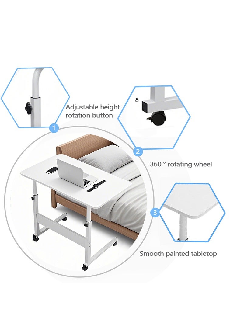 Yolu Adjustable Home Office Desk,Portable Bedside Laptop Table, Height-Adjustable Study Computer Desk for Small Spaces, Movable Sofa Side Table on Wheels - Image 5