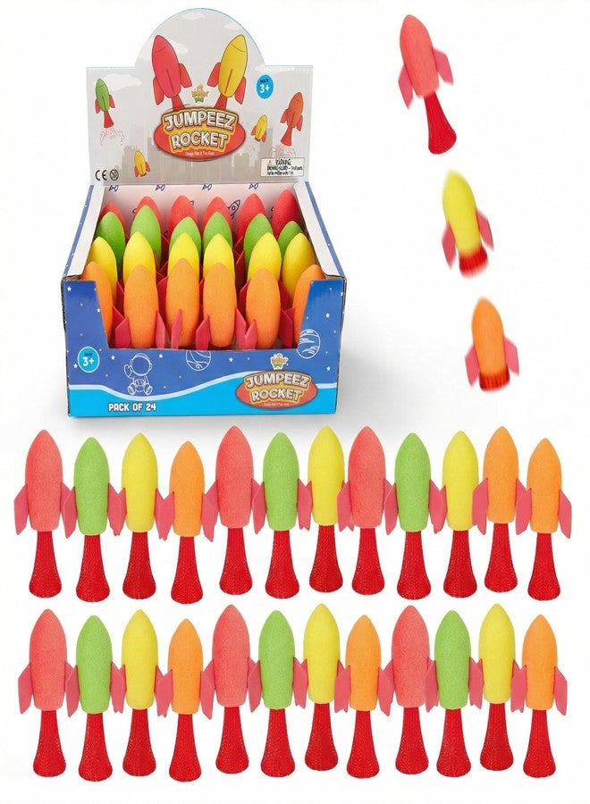 IPIDIPI TOYS Jumpeez Jumping Rocket – 24-Pack Spring Launcher Toys for Kids – Birthday Party Favors, Goodie Bag Stuffers, Classroom Prizes for Boys & Girls - Image 1