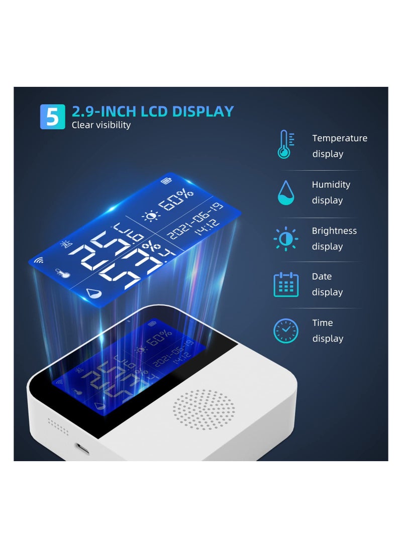 واي فاي استشعار درجة الحرارة مع التحقيق الخارجي للماء ، تويا ذكي درجة الحرارة والرطوبة رصد مع الخلفية شاشة الكريستال السائل ، رصد عن بعد ل حاضنة قبو النبيذ - Image 2