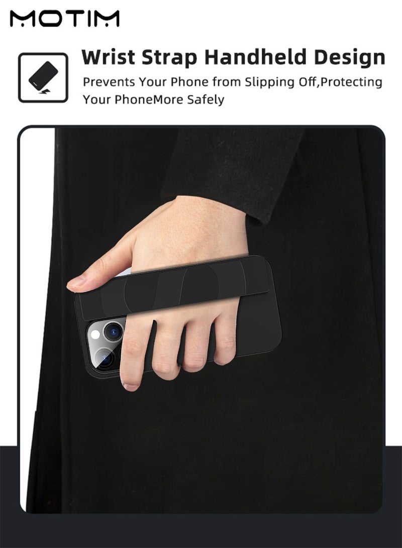 Motim Iphone 16 Pro/16 Pro Max Silicone Case with Standing Grip, Silicone Wrist Strap Design, Premium Shockproof, Soft Touch, Durable Protection  - Image 4