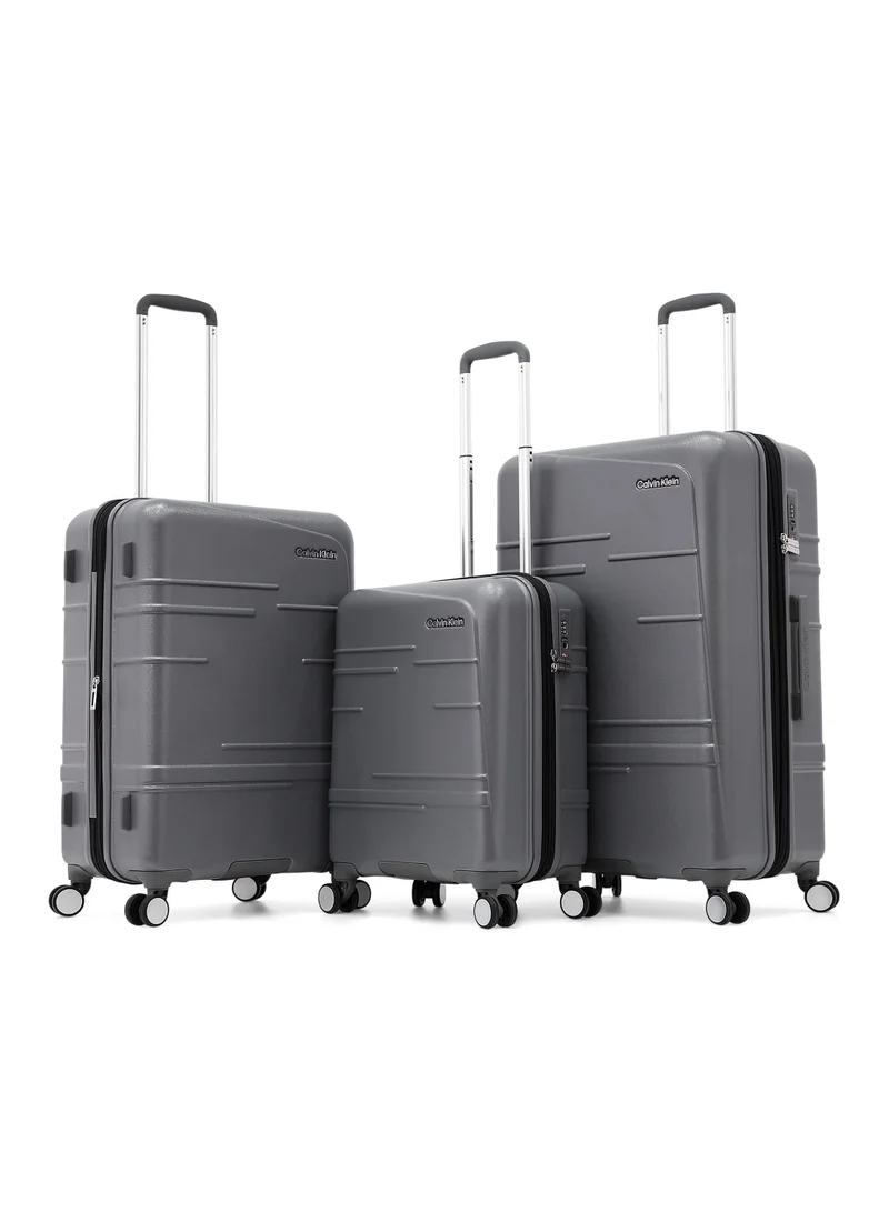 كالفن كلاين طقم حقائب سفر كالفن كلاين ثلاث قطع صلبة بعجلات دوارة وقفل  قابلة للتوسيع للسفر