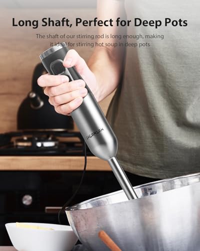 SHEANLAH 1000W Powerful Immersion Blender Handheld, 2025 New Update Hand Blender with 25-Speed and Heavy-Duty Copper Motor (Silver) - Image 5