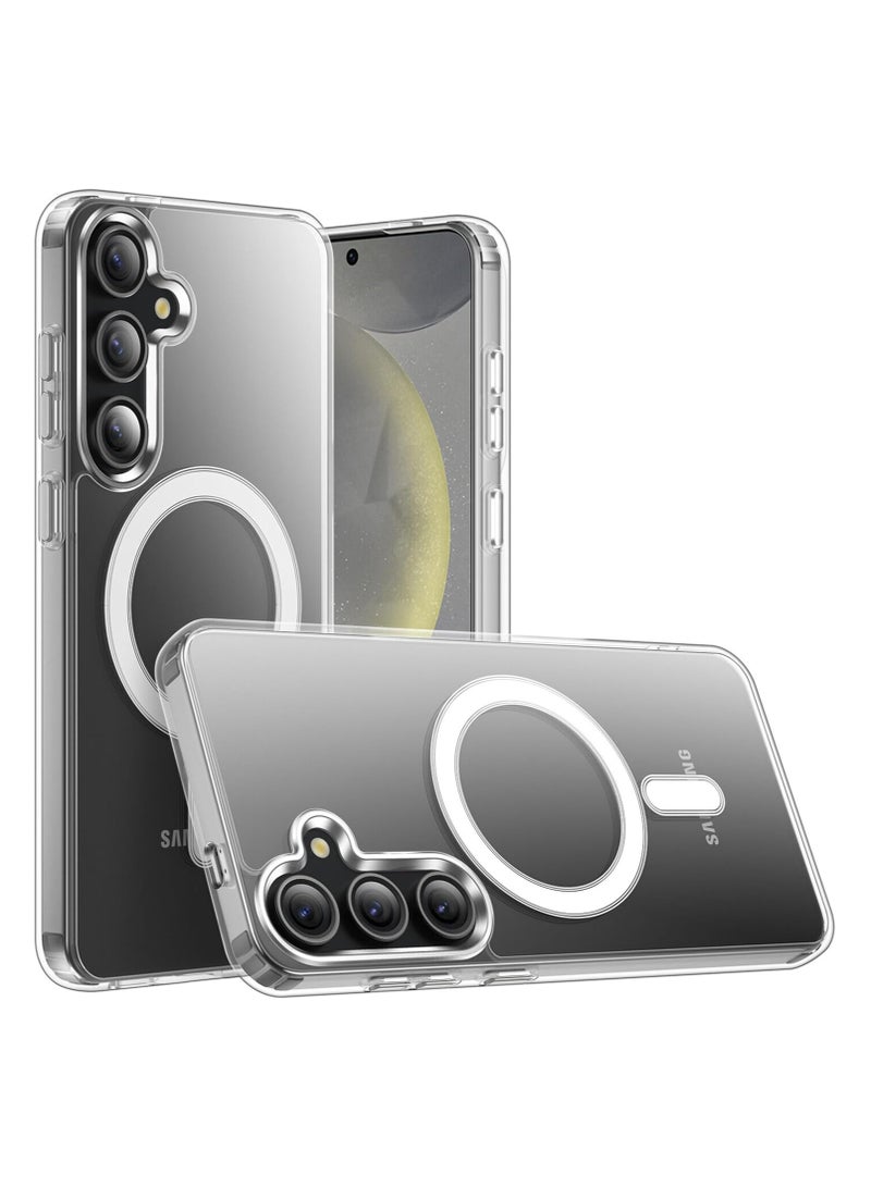 DUSALA Samsung Galaxy S25 Clear Magnetic Cover Mag Safe Compatible Clear Hard Back Case Shockproof TPU Frame Edge Bumper Slim Transparent Case for Samsung Galaxy S25 - Image 5