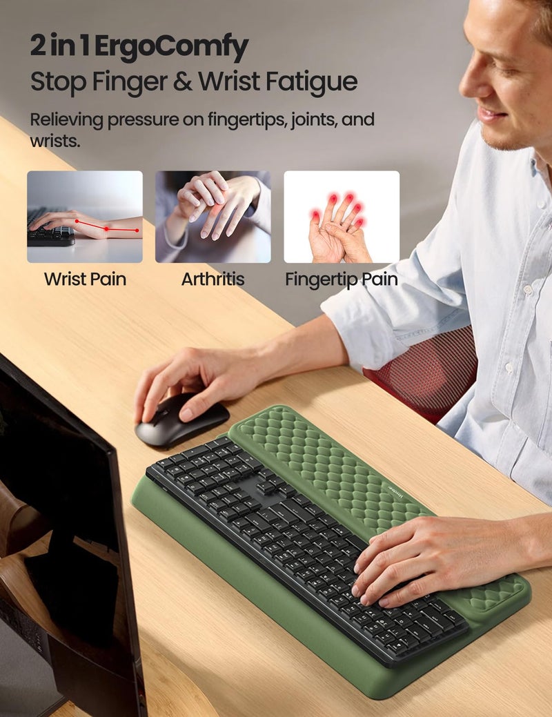 Vaydeer Wrist Rest with Keyboard Stand, Computer Wrist Support Pad, Ergonomic Keyboard Riser Holder Lifter Tray with Wrist Pad, Memory Foam Desk Cushion, Palm Hand Typing for Office Home School-Pink - Image 2