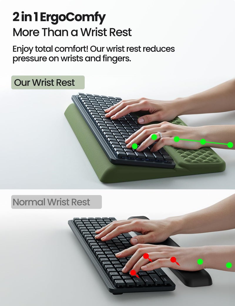 Vaydeer Wrist Rest with Keyboard Stand, Computer Wrist Support Pad, Ergonomic Keyboard Riser Holder Lifter Tray with Wrist Pad, Memory Foam Desk Cushion, Palm Hand Typing for Office Home School-Pink - Image 3