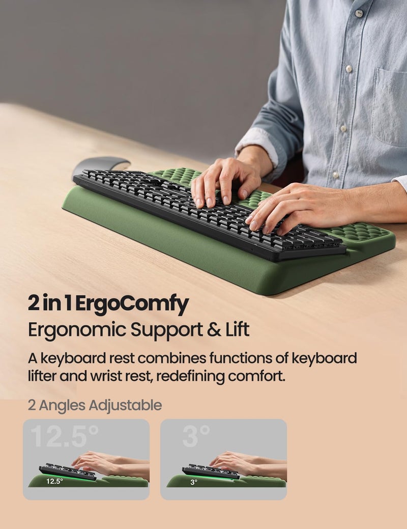 Vaydeer Wrist Rest with Keyboard Stand, Computer Wrist Support Pad, Ergonomic Keyboard Riser Holder Lifter Tray with Wrist Pad, Memory Foam Desk Cushion, Palm Hand Typing for Office Home School-Pink - Image 5