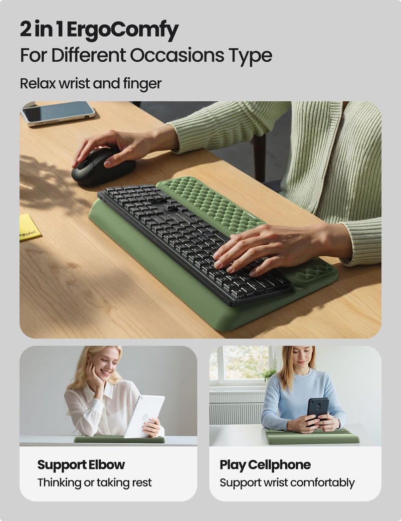 Vaydeer Wrist Rest with Keyboard Stand, Computer Wrist Support Pad, Ergonomic Keyboard Riser Holder Lifter Tray with Wrist Pad, Memory Foam Desk Cushion, Palm Hand Typing for Office Home School-Pink - Image 4