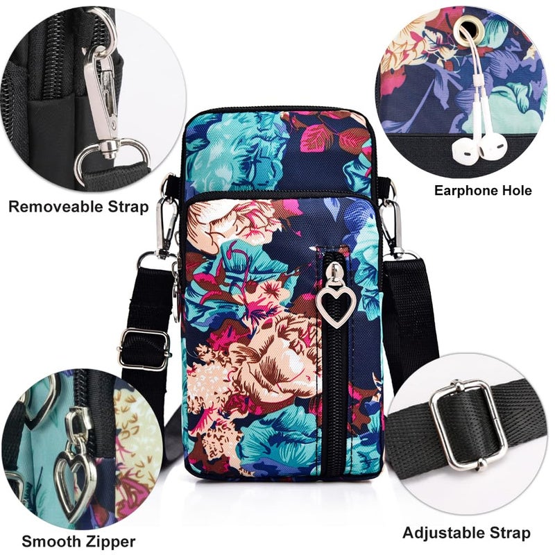 JANKS Crossbody Wallet Phone Bag for Women, Nylon Small Crossbody Shoulder Bag Arm Bag, Cell Phone Purse, Mini Wallet with Adjustable Strap - Image 4