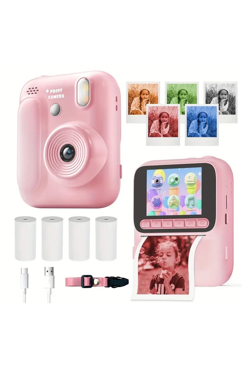 BlueFire Kids Instant Print Camera 4800W HD, 2.4" IPS Display, 1080p Video, Thermal Printing, Games, MP3, 3H Battery, 128GB Expandable – Perfect Gift for Children - Image 1