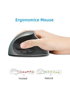 Rock Pow 2.4G Wireles Vertical Mouse Ergonomic Mice 3-gear Adjustable DPI Compatible with PC laptop MacBook  - Image 2
