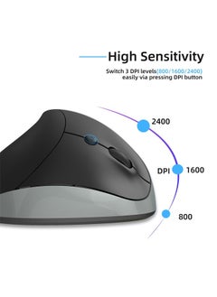 Rock Pow 2.4G Wireles Vertical Mouse Ergonomic Mice 3-gear Adjustable DPI Compatible with PC laptop MacBook  - Image 3