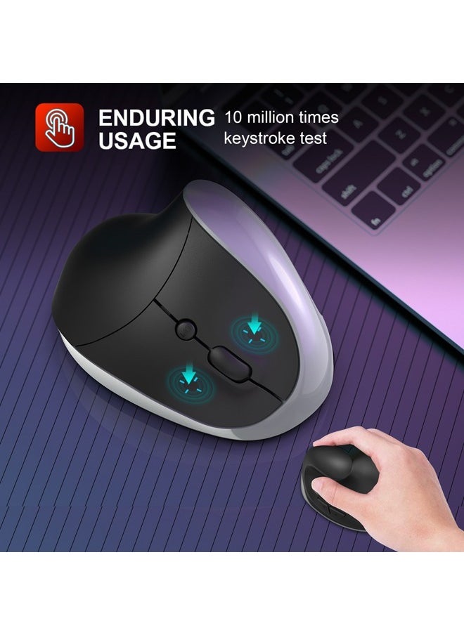 Rock Pow - 2.4G Wireles Vertical Mouse Ergonomic Mice 3-gear Adjustable DPI Compatible with PC laptop MacBook - Image 1