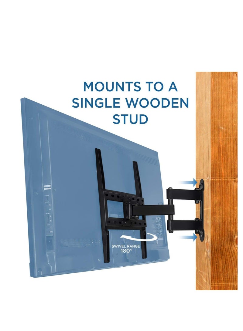 Enhance Your TV Setup with the Mount-It! Full Motion Corner TV Wall Mount Bracket: Perfect for VESA 400 x 400 TVs, Extendable Arm for Articulation, Swivel, Tilt - Ideal for 32-50 Inch TVs, Supports up - Image 2