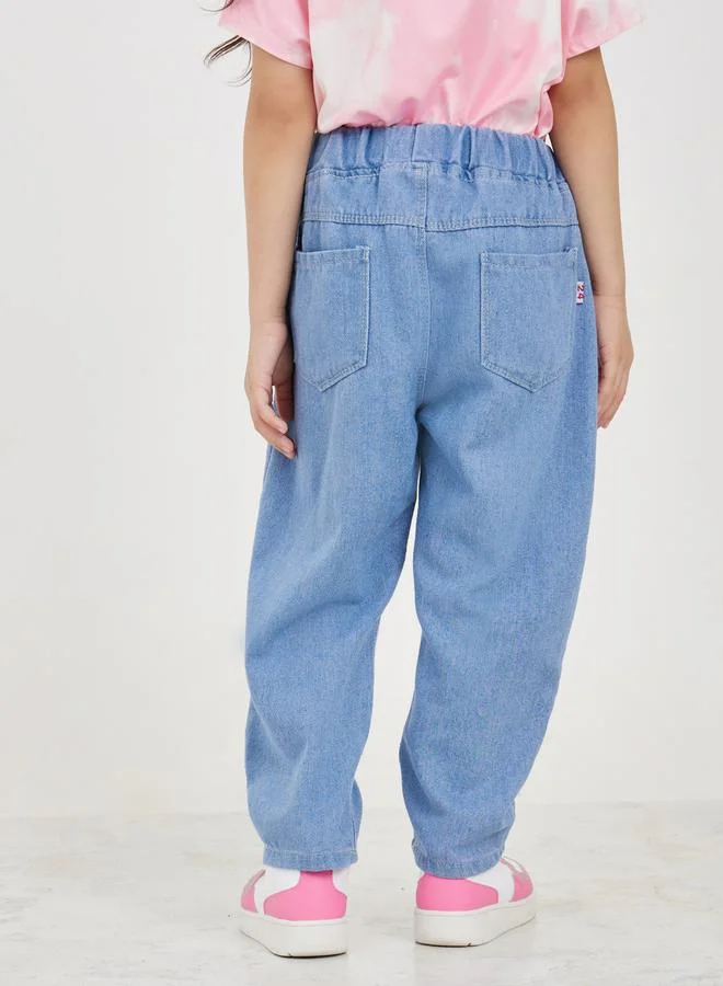 Styli Heart Embroidery Baggy Jeans